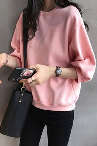 2020 Solid color sweatshirt autumn and winter women's sweatshirt casual  hoodie