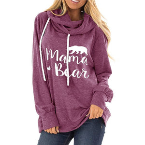 2020 Spring Women Hoodies Loose Cotton Pullover Hoodie Mama Bear Letter Print Sweatshirt Casual Hoody Ladies Autumn Winter Tops